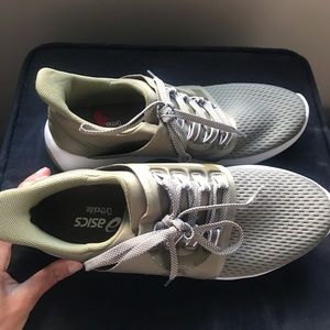 Olive green ASICS sneakers